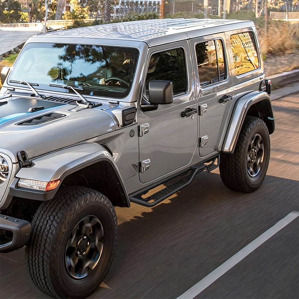 2PCS Running Boards Nerf Bars Side Steps For 2018 - 2025 Jeep Wrangler JL 4 Door - Fab Heavy Parts