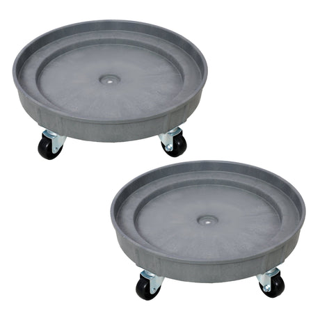 2Pcs Set 30 Gallon and 55 Gallon Heavy Duty Plastic Drum Dolly Durable 900 lb. Capacity Barrel with 5 Swivel Casters Wheel - Fab Heavy Parts