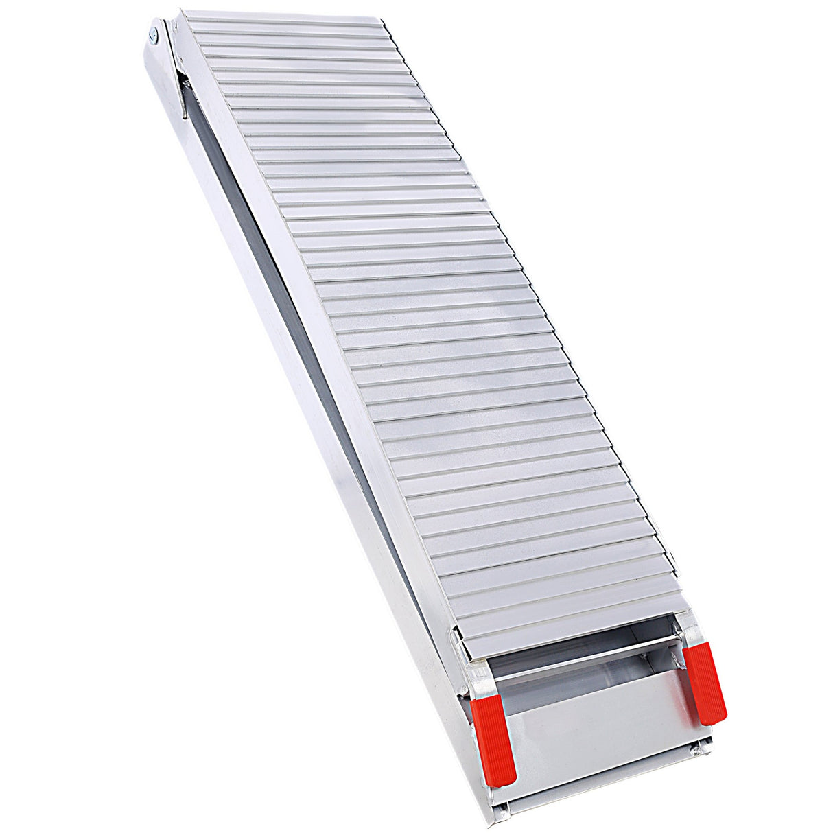 2PCS Truck Ramps 80"x12" Portable Loading Ramp 1500 LBS Capacity Aluminum Folding with Handle & Buckle - Silver - Fab Heavy Parts