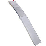 2PCS Truck Ramps 80"x12" Portable Loading Ramp 1500 LBS Capacity Aluminum Folding with Handle & Buckle - Silver - Fab Heavy Parts