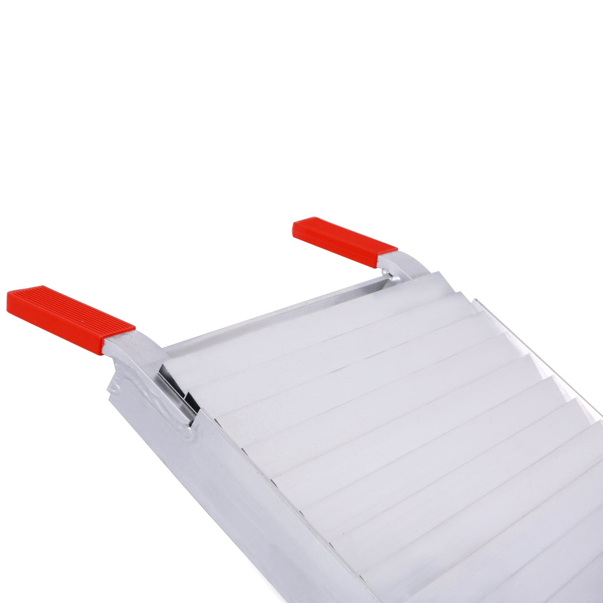 2PCS Truck Ramps 80"x12" Portable Loading Ramp 1500 LBS Capacity Aluminum Folding with Handle & Buckle - Silver - Fab Heavy Parts