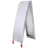 2PCS Truck Ramps 80"x12" Portable Loading Ramp 1500 LBS Capacity Aluminum Folding with Handle & Buckle - Silver - Fab Heavy Parts