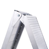 2PCS Truck Ramps 80"x12" Portable Loading Ramp 1500 LBS Capacity Aluminum Folding with Handle & Buckle - Silver - Fab Heavy Parts
