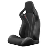 2PCS Universal Bucket Racing Seats PVC Leather Reclinable Carbon Look Leather Back With Adjustor Slider(Not Including Seat Bracket) - Fab Heavy Parts