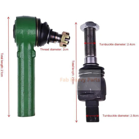 2X Tie Rod AL166369 Fits for John Deere Engine 4045 6068 Tractor 6020 6100 6105 6220 - Fab Heavy Parts