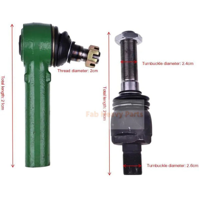 2X Tie Rod AL166369 Fits for John Deere Engine 4045 6068 Tractor 6020 6100 6105 6220 - Fab Heavy Parts