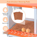 3 - Bay Metal Chicken Nesting Box Wall Mount Easy Egg Collection Vented Galvanized Steel - Orange - Fab Heavy Parts