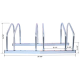 3 Bikes Floor Bike Stand Parking Rack 22 - 28" Wheel Max Tire Width 2.15" Galvanization - Fab Heavy Parts