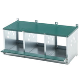 3 Compartment Metal Chicken Nesting Box Galvanized Steel - Fab Heavy Parts