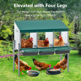 3 Holes Chicken Nesting Boxes with Legs and Lid Cover - Fab Heavy Parts