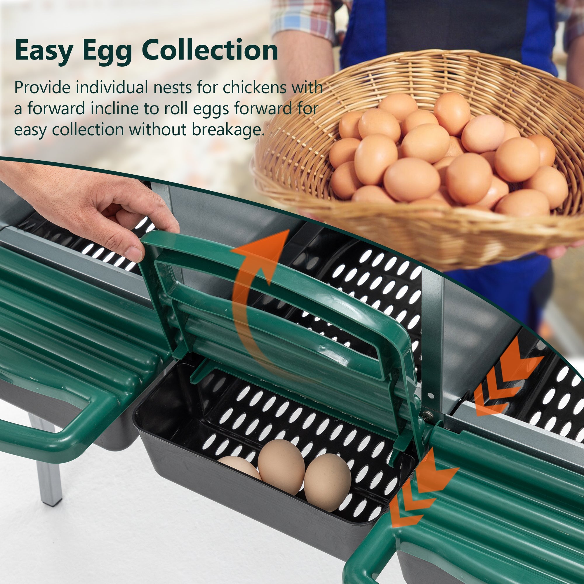 3 Holes Chicken Nesting Boxes with Legs and Lid Cover - Fab Heavy Parts
