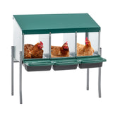 3 Holes Chicken Nesting Boxes with Legs and Lid Cover - Fab Heavy Parts
