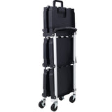 3 Layers Folding Collapsible Service Cart Pack - N - Roll Black 50 Lb. Load Capacity Per Shelf - Fab Heavy Parts