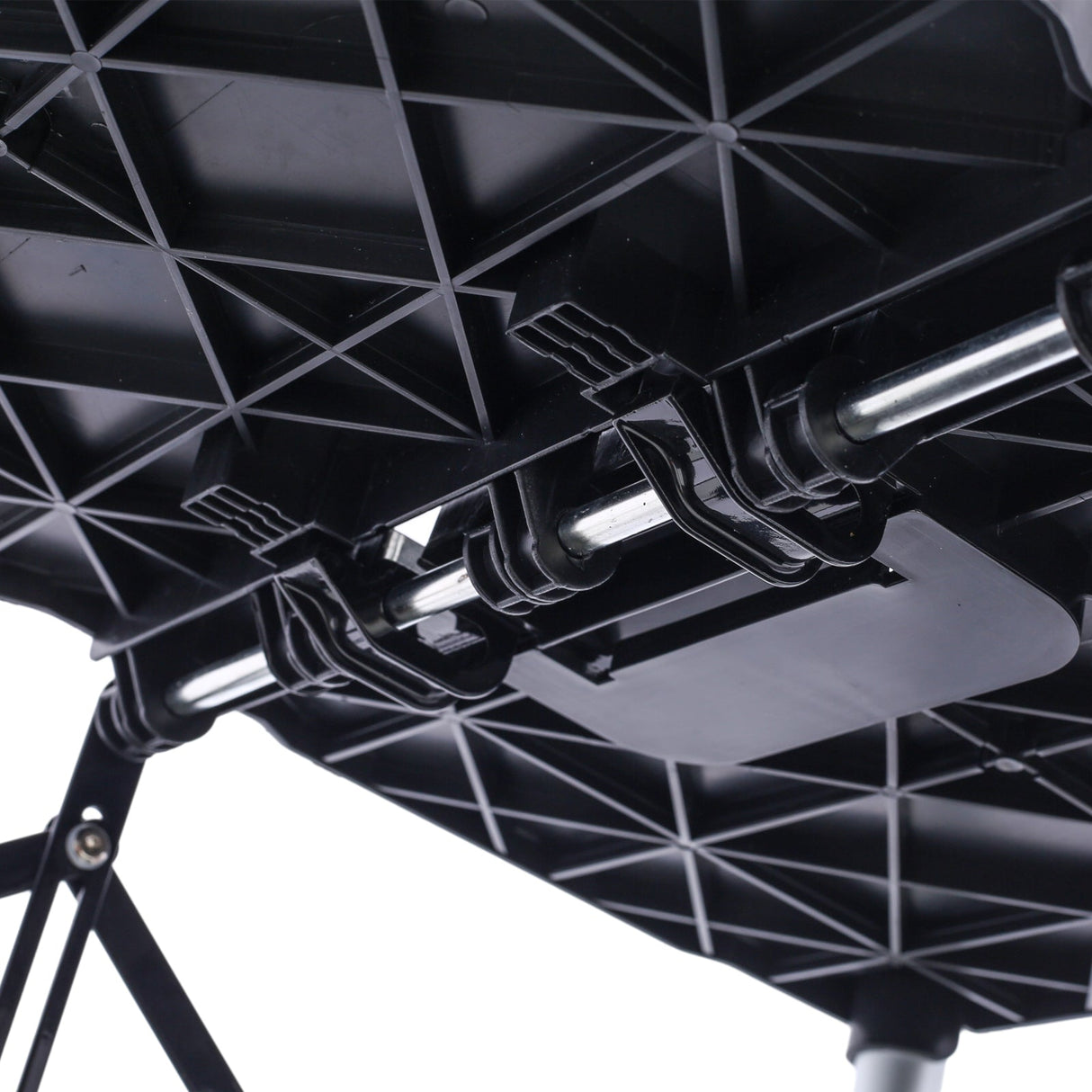 3 Layers Folding Collapsible Service Cart Pack - N - Roll Black 50 Lb. Load Capacity Per Shelf - Fab Heavy Parts