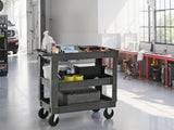 3 Layers Rolling Utility Cart with Wheels 600 LBS Heavy - Duty Capacity - Fab Heavy Parts