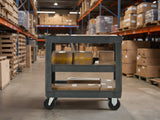 3 Layers Rolling Utility Cart with Wheels 600 LBS Heavy - Duty Capacity - Fab Heavy Parts