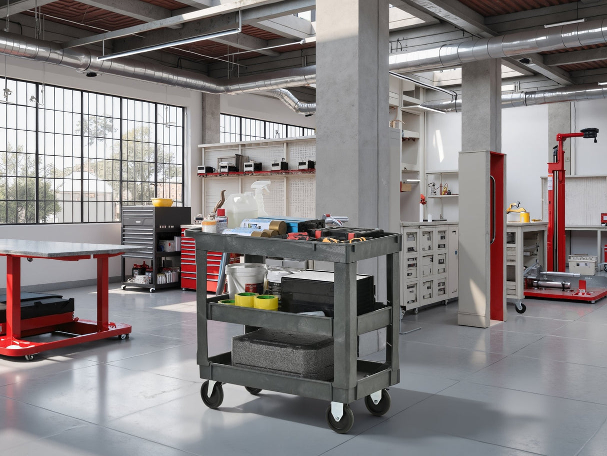 3 Layers Rolling Utility Cart with Wheels 600 LBS Heavy - Duty Capacity - Fab Heavy Parts