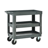 3 Layers Rolling Utility Cart with Wheels 600 LBS Heavy - Duty Capacity - Fab Heavy Parts