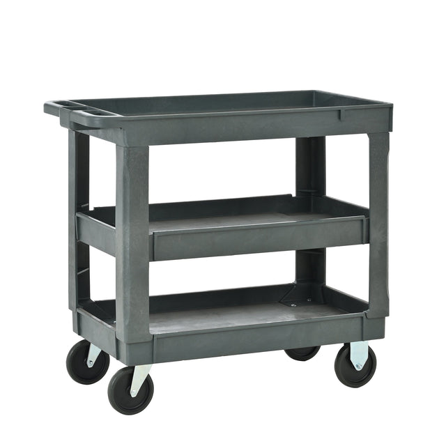 3 Layers Rolling Utility Cart with Wheels 600 LBS Heavy - Duty Capacity - Fab Heavy Parts