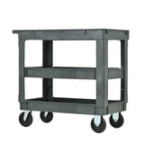 3 Layers Rolling Utility Cart with Wheels 600 LBS Heavy - Duty Capacity - Fab Heavy Parts