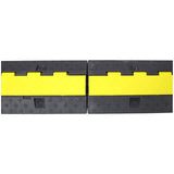 3 Packs Cable Protector Ramp 2 Channels Speed Bump Hump Rubber Modular Rated 11000 LBS Load Capacity - Fab Heavy Parts