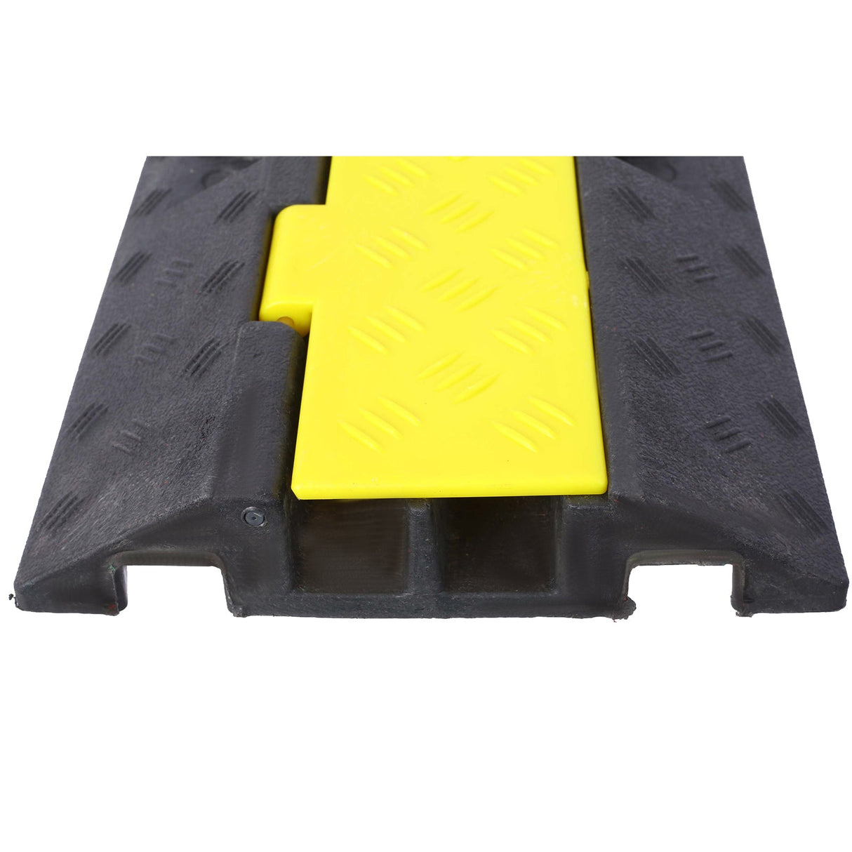 3 Packs Cable Protector Ramp 2 Channels Speed Bump Hump Rubber Modular Rated 11000 LBS Load Capacity - Fab Heavy Parts