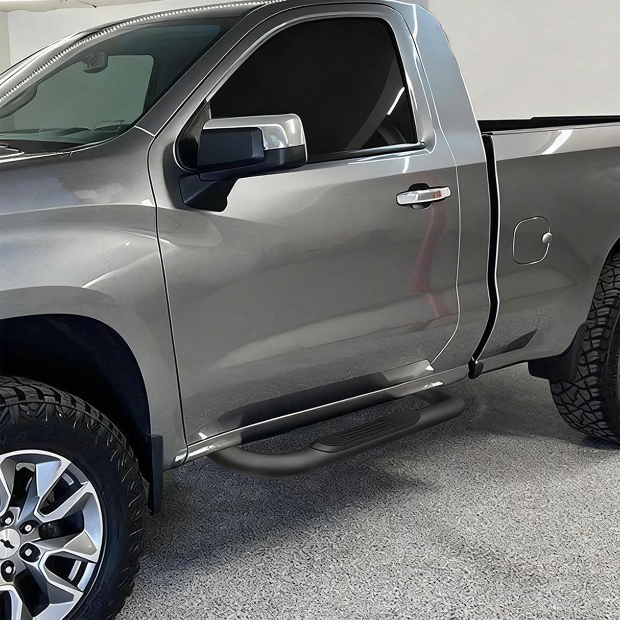 3" Running Boards Compatible with 1999 - 2018 Chevy Silverado GMC Sierra 1500 2500HD 3500HD Regular Cab 2 Doors - Fab Heavy Parts