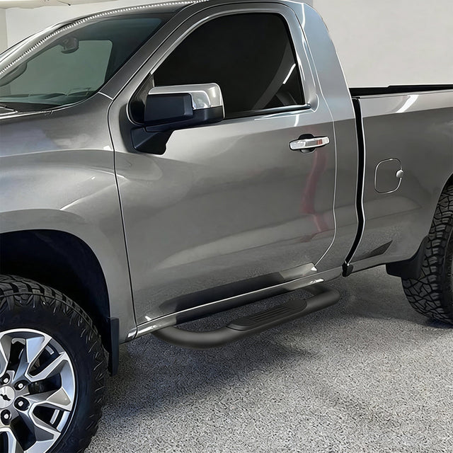 3" Running Boards Compatible with 1999 - 2018 Chevy Silverado GMC Sierra 1500 2500HD 3500HD Regular Cab 2 Doors - Fab Heavy Parts