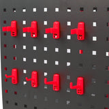 3 Tier Rolling Auto Detail Cart with Wheels & Bucket & Panel & Hook - Red&Black - Fab Heavy Parts