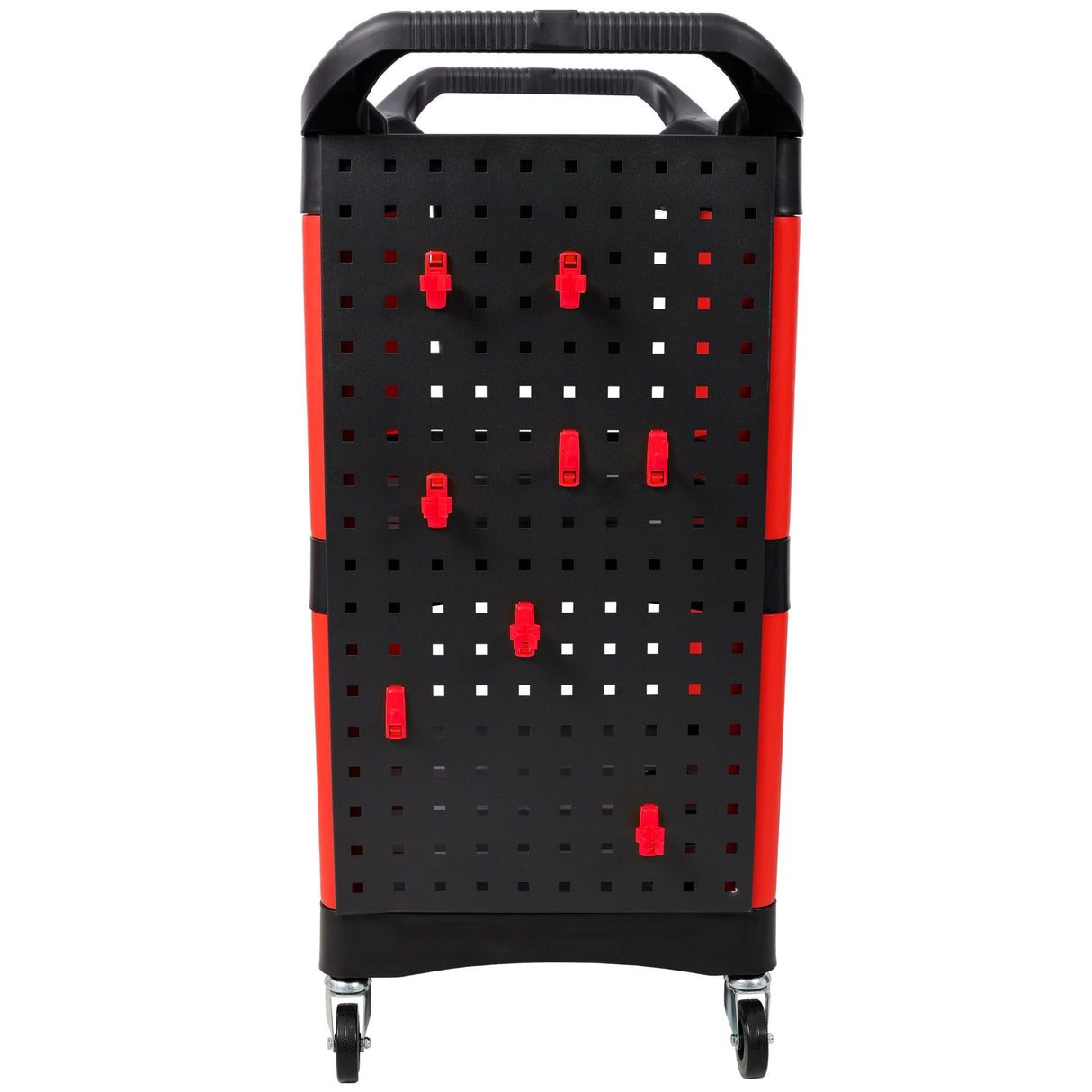 3 Tier Rolling Auto Detail Cart with Wheels & Bucket & Panel & Hook - Red&Black - Fab Heavy Parts