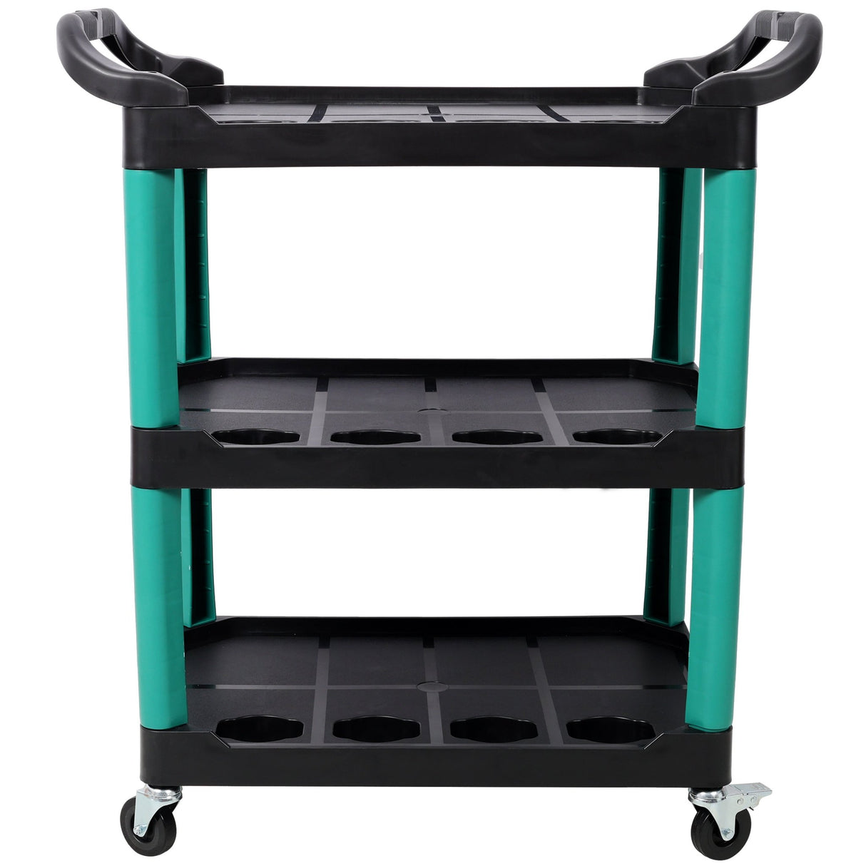3 Tier Rolling Auto Detail Cart with Wheels - Green&Black - Fab Heavy Parts