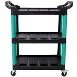 3 Tier Rolling Auto Detail Cart with Wheels - Green&Black - Fab Heavy Parts