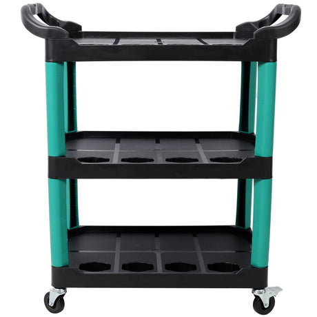 3 Tier Rolling Auto Detail Cart with Wheels - Green&Black - Fab Heavy Parts