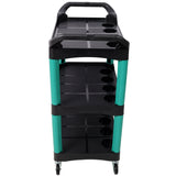 3 Tier Rolling Auto Detail Cart with Wheels - Green&Black - Fab Heavy Parts