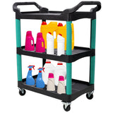 3 Tier Rolling Auto Detail Cart with Wheels - Green&Black - Fab Heavy Parts
