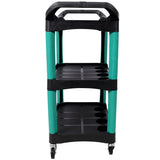 3 Tier Rolling Auto Detail Cart with Wheels - Green&Black - Fab Heavy Parts