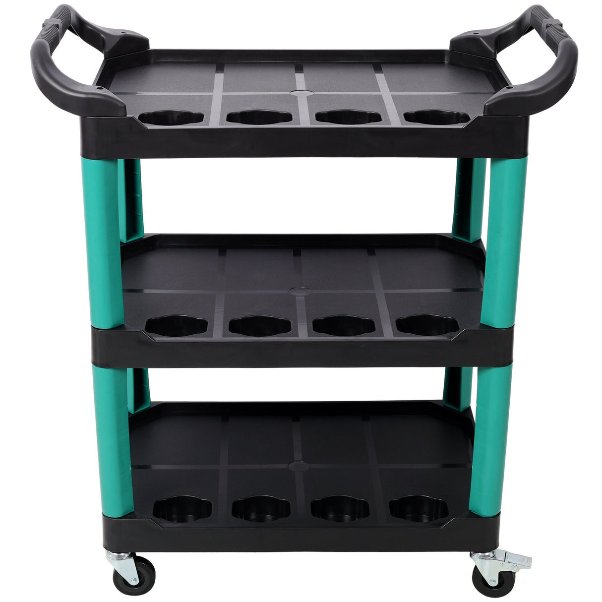 3 Tier Rolling Auto Detail Cart with Wheels - Green&Black - Fab Heavy Parts