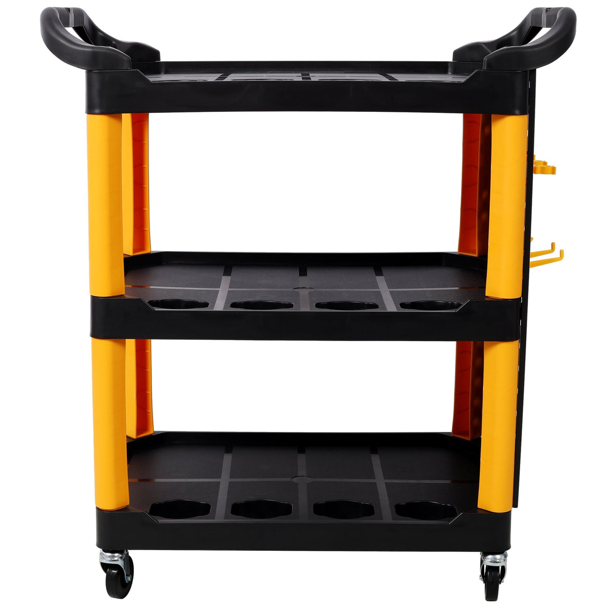 3 Tier Rolling Auto Detail Cart with Wheels & Panel & Hook - Yellow&Black - Fab Heavy Parts