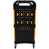 3 Tier Rolling Auto Detail Cart with Wheels & Panel & Hook - Yellow&Black - Fab Heavy Parts
