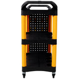 3 Tier Rolling Auto Detail Cart with Wheels & Panel & Hook - Yellow&Black - Fab Heavy Parts