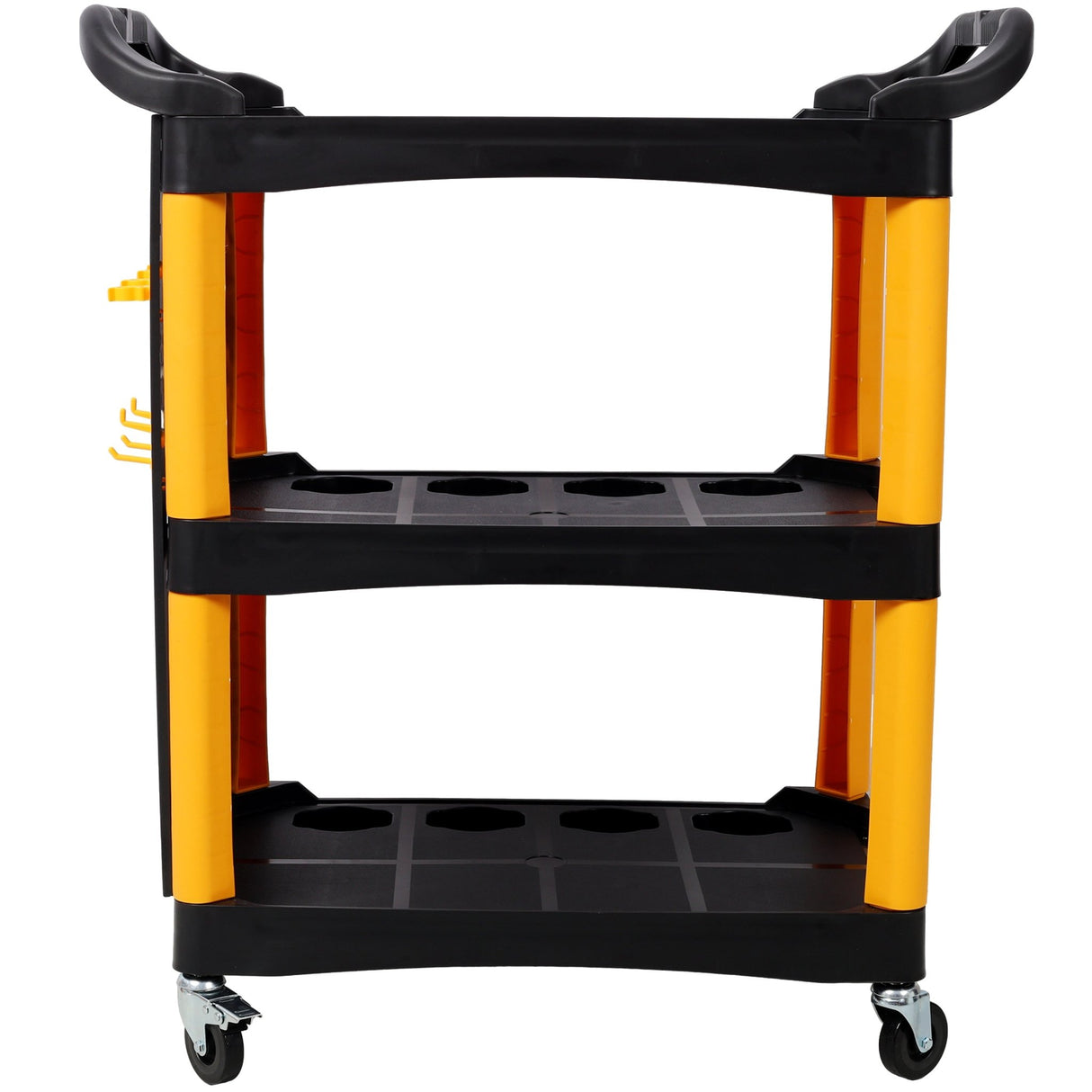 3 Tier Rolling Auto Detail Cart with Wheels & Panel & Hook - Yellow&Black - Fab Heavy Parts