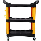 3 Tier Rolling Auto Detail Cart with Wheels & Panel & Hook - Yellow&Black - Fab Heavy Parts