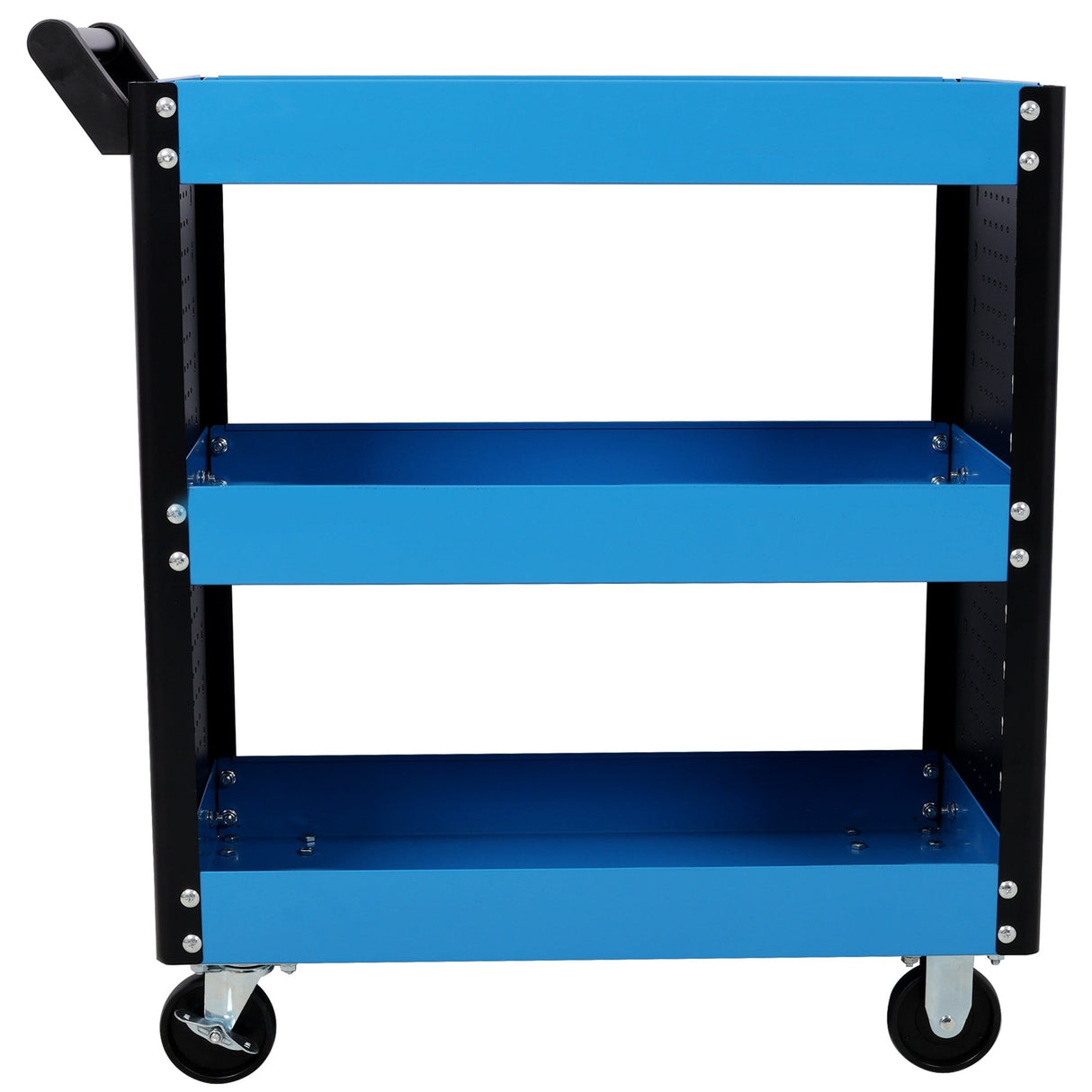 3 Tier Rolling Tool Cart on Wheels with Pegboard Heavy Duty Utility - Blue - Fab Heavy Parts