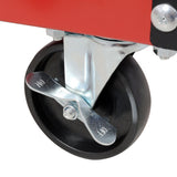3 Tier Rolling Tool Cart on Wheels with Pegboard Heavy Duty Utility - Red - Fab Heavy Parts