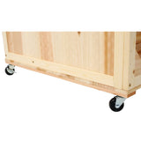 3 - Tiers Raised Garden Bed with Trellis 53" H Vertical Planter Box with Wheels & Back Storage Area for Flowers Vegetables Herbs Natural - Fab Heavy Parts