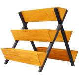 3 Tiers Wooden Vertical Raised Garden Bed with Legs Brown Planter Raised Beds Kit for Flowers Herbs Vegetables - Fab Heavy Parts