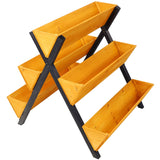 3 Tiers Wooden Vertical Raised Garden Bed with Legs Brown Planter Raised Beds Kit for Flowers Herbs Vegetables - Fab Heavy Parts
