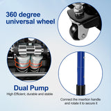3 Ton 6600lbs Low Profile Floor Jack Dual Piston Quick Lift Pump Lifting Range 75mm/2.95" - 500mm/19.69" - Blue - Fab Heavy Parts