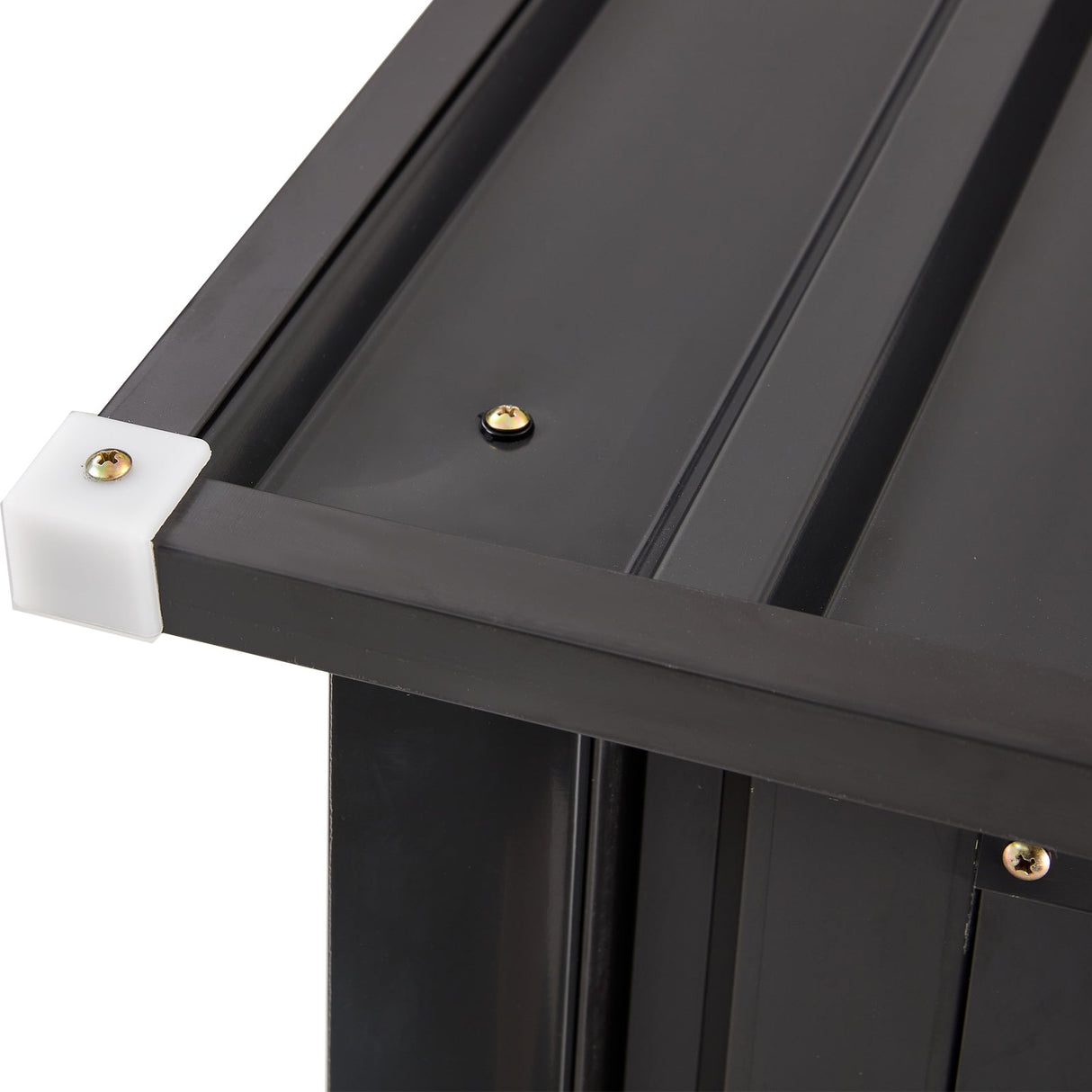 3 x 3 FT Outdoor Storage Shed with Single Lockable Door Metal Steel - Dark Gray - Fab Heavy Parts