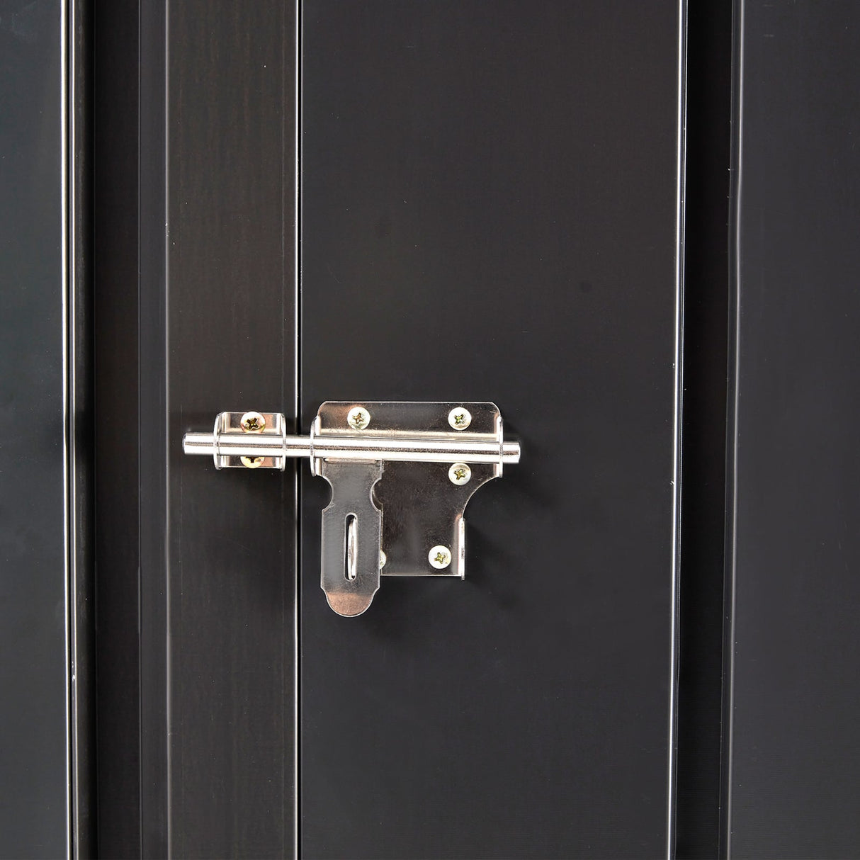 3 x 3 FT Outdoor Storage Shed with Single Lockable Door Metal Steel - Dark Gray - Fab Heavy Parts